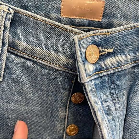 NEW MOTHER The Tomcat Ankle Fray Kitty Corner Jeans Size 29 - Picture 4 of 12